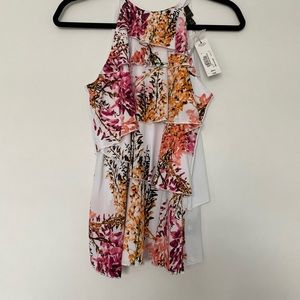 Like new with tags floral print ruffled top